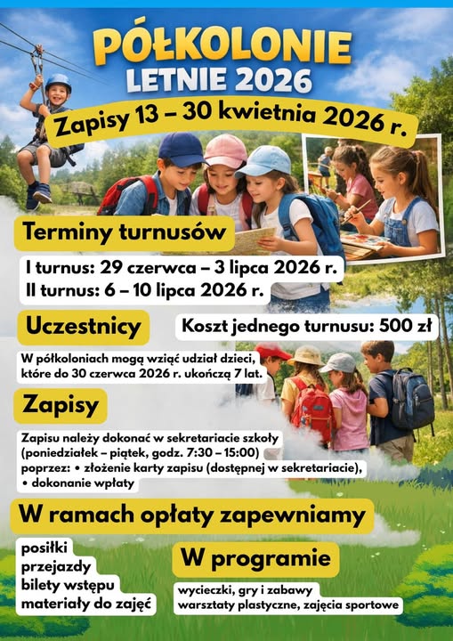 PÓŁKOLONIE LETNIE 2026'