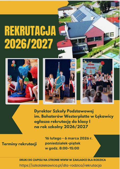 Rekrutacja na rok szkolny 2026/2027
